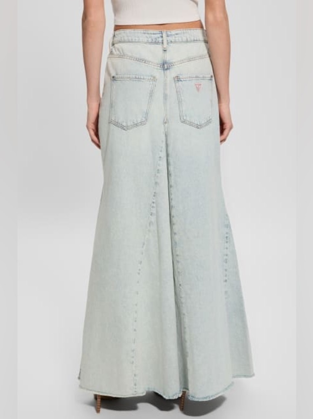 New GUESS Eco Paneled Denim Maxi Skirt SZ 28 - Picture 5 of 5